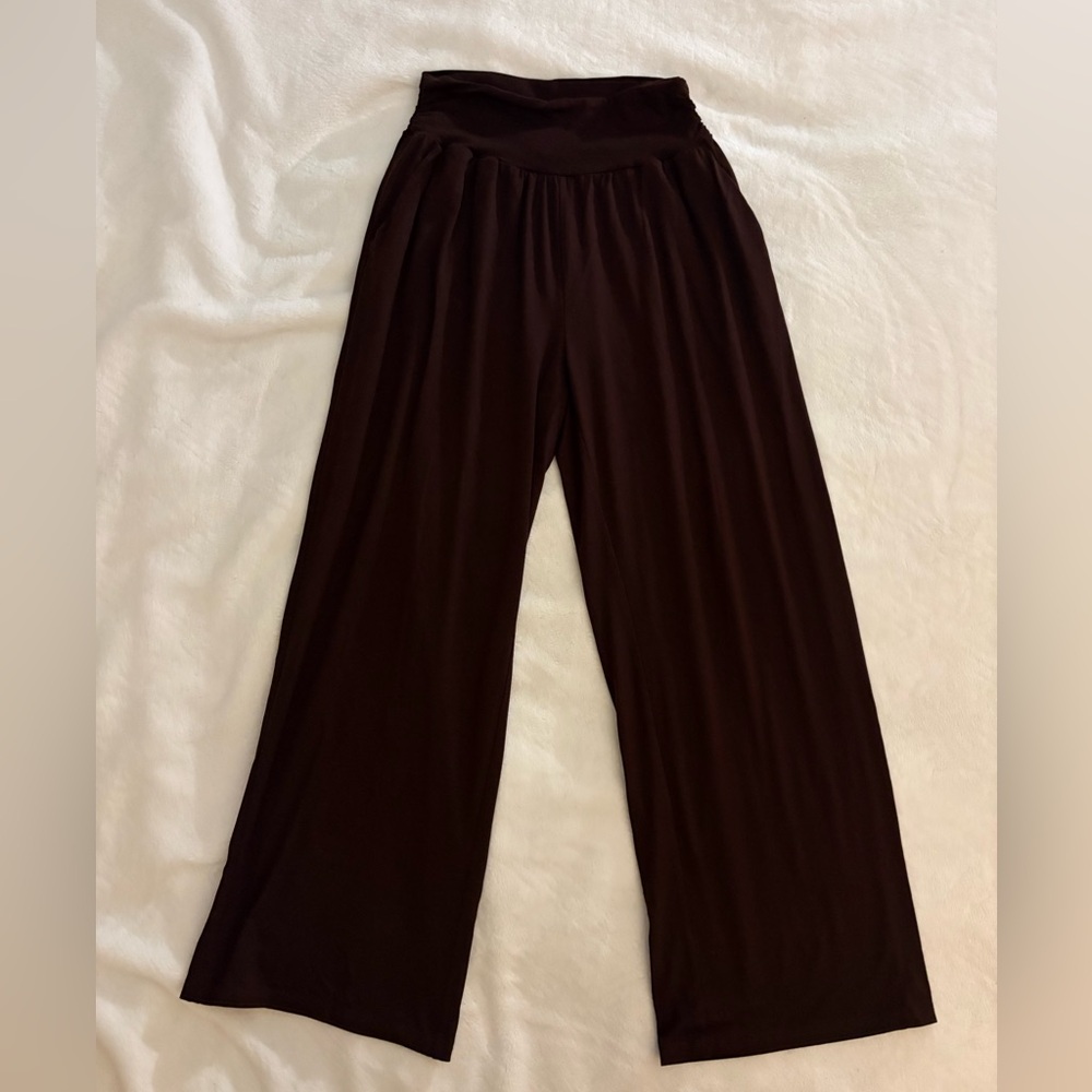 Brown wide leg yoga pants